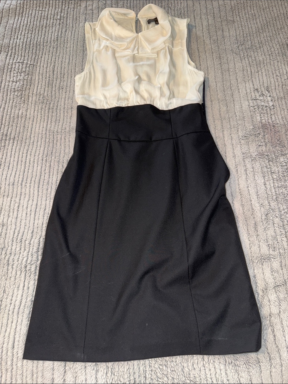 The Limited Black and Cream Sleeveless High-Waist Midi Dress